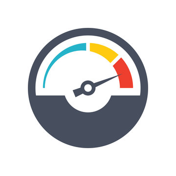 Increase Productivity Or Tachometer Icon On White Background