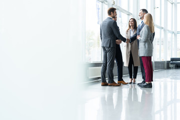 Business people shaking hands, finishing up a meeting. Handshake. Business concept.