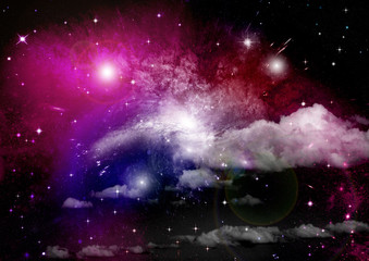 galaxy in a free space. 3D rendering
