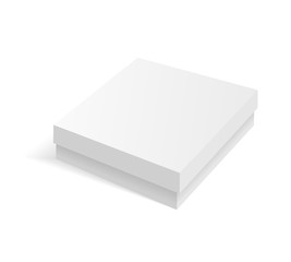 White blank cardboard package box. Vector template. Cardboard box mockup, package and container illustration.