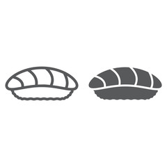 Sushi line and glyph icon, asian and food, seafood sign, vector graphics, a linear pattern on a white background.