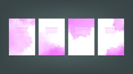 Pink watercolor Brochure template for you design,vector.