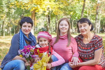 Happy family. Loving mother, Grandmother and two daughter