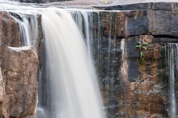 Closeup of the clear waterfall.