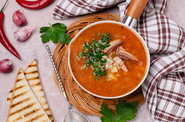 Tomato soup with fish