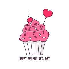 valentine's day cupcake. It can be used for sticker, patch, phone case, poster, t-shirt, mug etc.