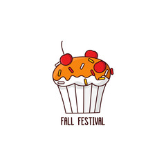 Fall festival cupcake. It can be used for sticker, patch, phone case, poster, t-shirt, mug etc.