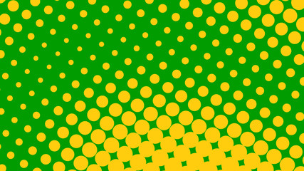Naklejka premium Green and yellow dotted background in retro pop art comic style, vector illustration