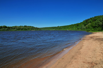 Oka river on Polenovo manor near Tarusa, Russia