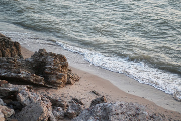 Fototapeta na wymiar empty coastline on the beach