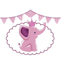 baby shower card with little elephant