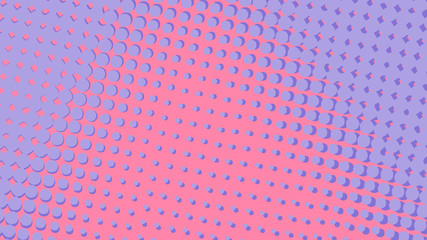 Purple and pink retro comic pop art background with haftone dots design. Vector clear template for banner or comic book design, etc