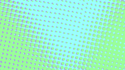 Green and blue pop art background in vitange comic style with halftone dots, vector illustration template for your design