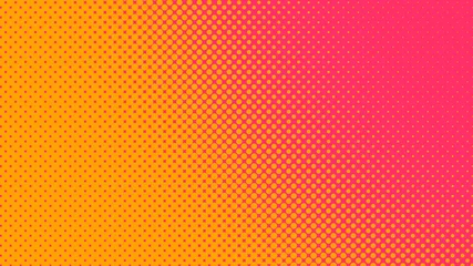Fotobehang Orange and magenta retro comic pop art background with dots, cartoon halftone background vector illustration eps10 © Sorokin