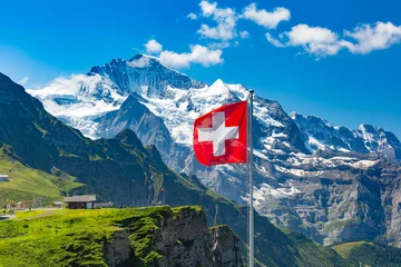 Foto op Plexiglas Mannlichen-gezichtspunt, Zwitserland © Kavalenkava