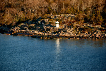 aerial view on scandinavian skerry coast