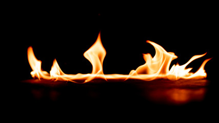 Fire on black background.
