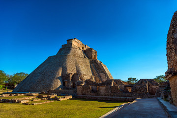 Fototapeta na wymiar Pyramids of the Maya Indians in Uxmal
