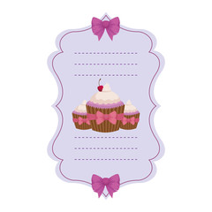 baby shower card with sweet cupcake