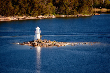 aerial view on scandinavian skerry coast
