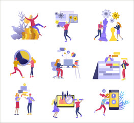 office concept business people for project management, business, workflow and consulting. Modern vector illustration flat concepts character for website and mobile website