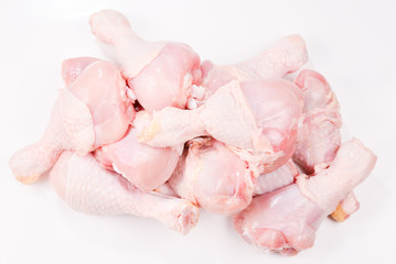 Tasty raw chicken legs. Top view.