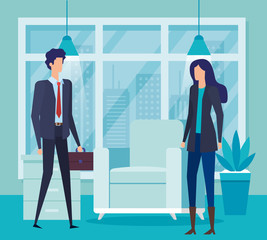 Fototapeta premium elegant business couple workers in the livingroom