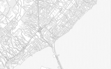 Burlington, Ontario, Canada, bright outlined vector map