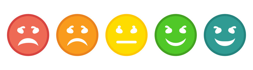 Feedback rating scale of emoticons