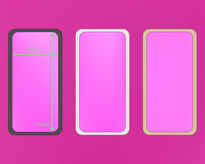 Mesh, magenta colored phone backgrounds kit.