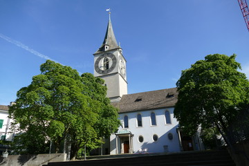 Kirche Sankt Peter in Zürich, Schweiz