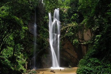 Aerial view Mok Fah waterfall in Chiangmai, Thailand.