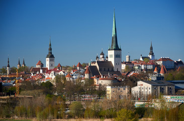 skyline of baltic capital of estonia Tallinn