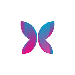 colorful butterfly logo with gradient concept vector illustration