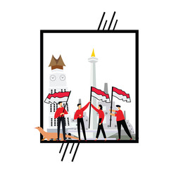 Indonesia Independence Day Celebration Vector Template Design Illustration