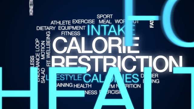 Calorie Restriction Animated Word Cloud. Kinetic Typography.