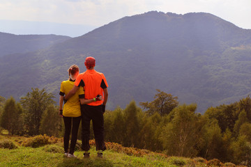 couple in the  mountain