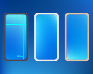 Mesh, azure colored phone backgrounds kit.