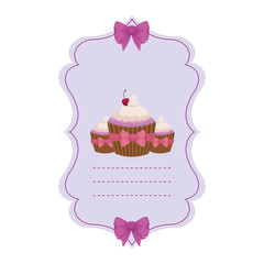 baby shower card with sweet cupcake