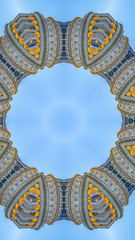 Naklejka premium Vertical Circle made with decorative pillars of capital