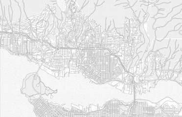 Fototapeta na wymiar North Vancouver, British Columbia, Canada, bright outlined vector map