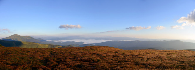 landscape with mountains and clouds