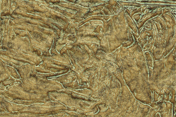 Metal iron destroyed. Background copper- 3D rendering