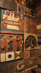 Wall decor on Bottcherstrasse in old town, Bremen, Germany