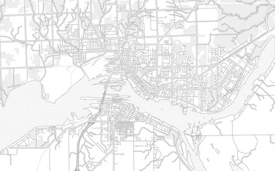 Sault Ste. Marie, Ontario, Canada, bright outlined vector map