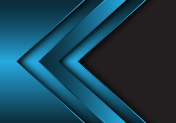 Abstract blue metallic arrow direction with grey blank space design modern futuristic background vector illustration.
