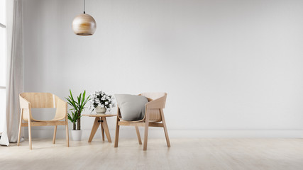 Interior poster mock up living room with colorful white sofa . 3D rendering.