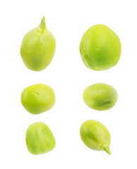 Green pea isolated on white. Collection