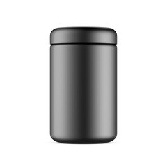 Black Jar package Mockup isolated on white