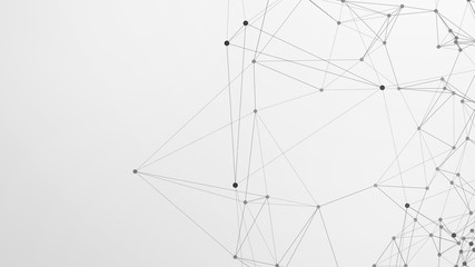 Abstract plexus background with connecting dots and lines. Global network connection, digital technology and communication concept.